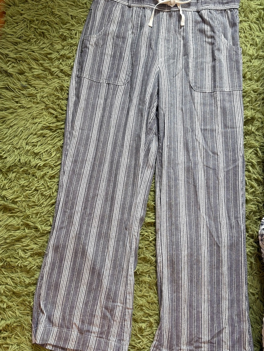 Sincerely Jules Gray & White Striped Drawstring Joggers